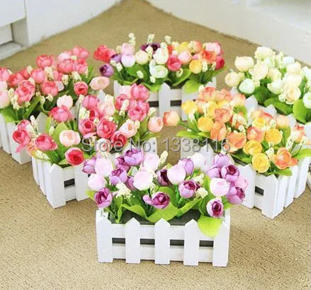 1 комплект искусственные цветы 16 см|artificial flowers|wooden fence vasedaisy artificial flowers |