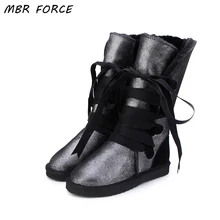 MBR FORCE/Новинка; высококачественные водонепроницаемые классические зимние ботинки; женские ботинки из натуральной кожи на меху; модные теплые зимние ботинки; американские размеры 3-13