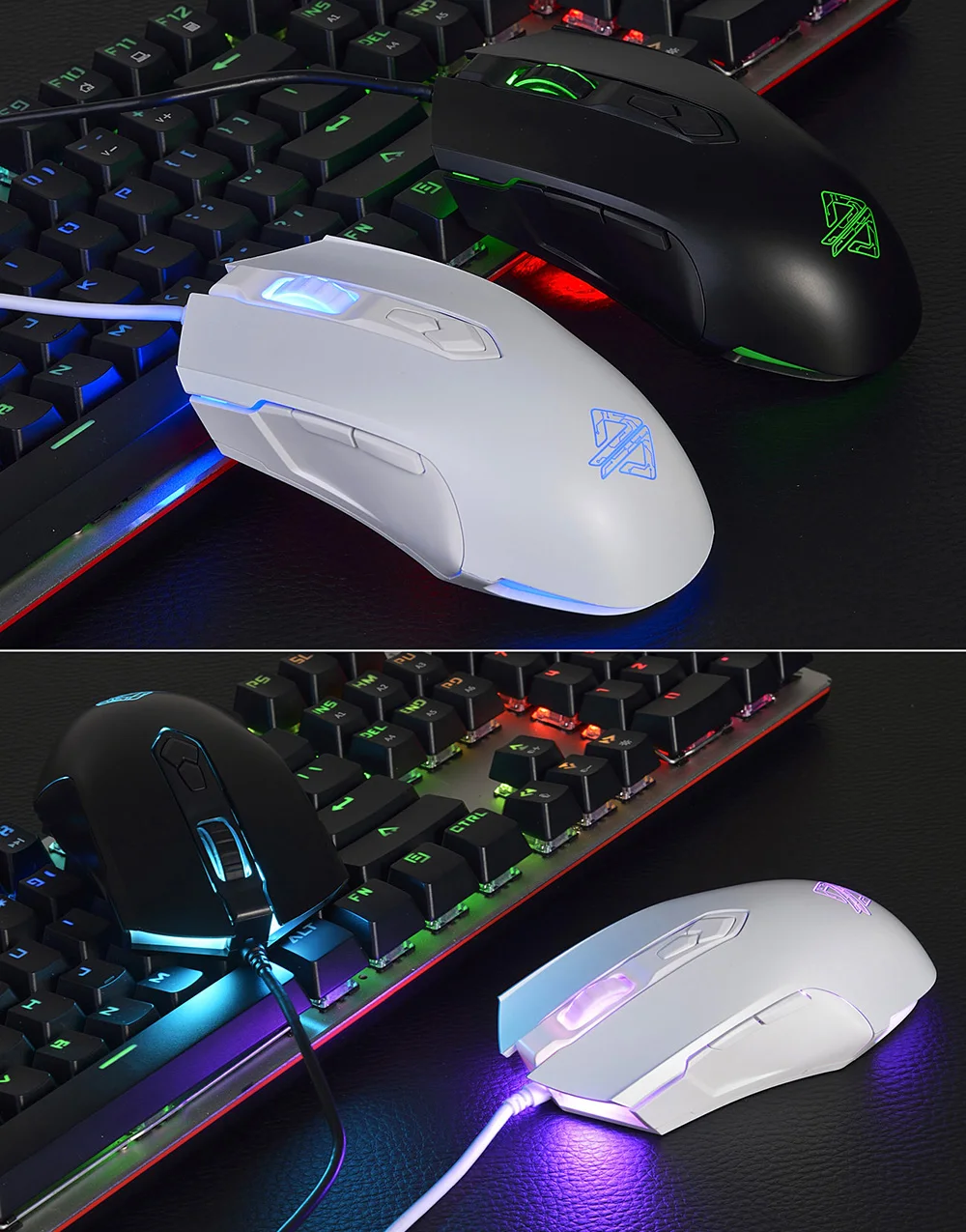 Профессиональная Проводная игровая мышь Ajazz AJ52 7 режимов RGB подсветки