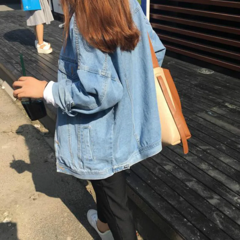 

Coat female 2018 autumn new coat female loose student light color short paragraph denim jacket jacket elegant and stylish
