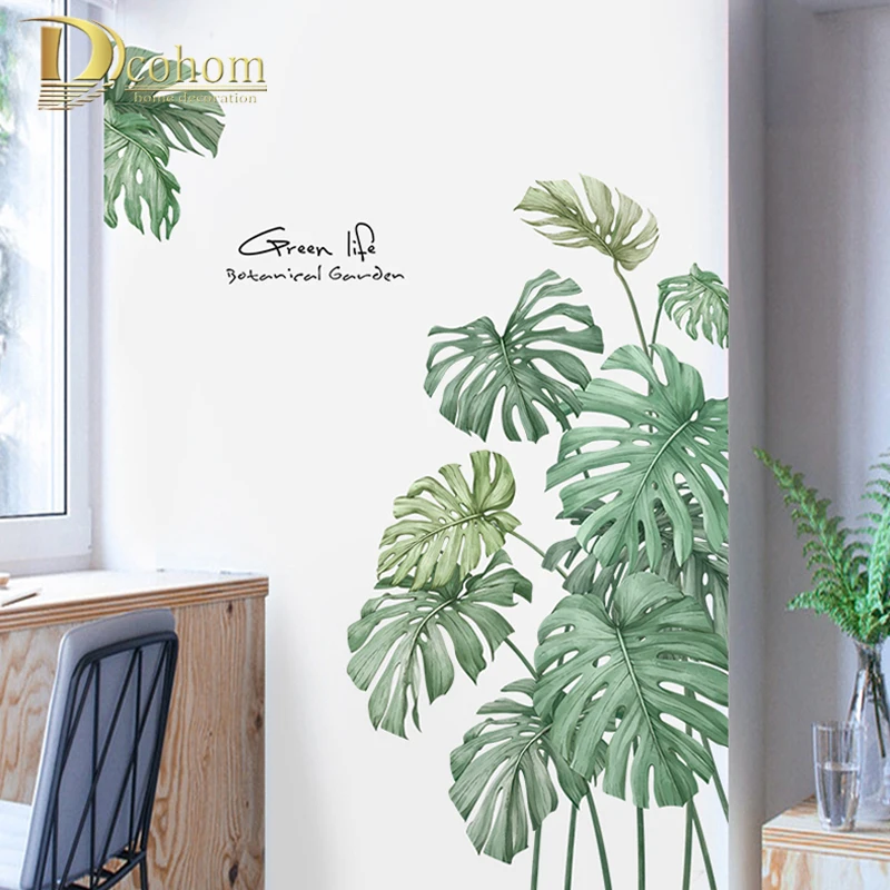 Plant Palm Tree Wall Sticker For Office Room Creative Kitchen