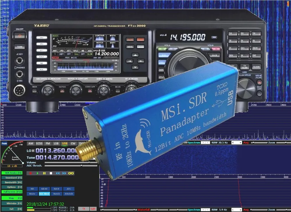 10 кГц-2 ГГц SDR приемник SDRPLAY RSP1 RSP2 RTL-SDR HackRF обновление AM FM HF SSB CW приемник 12 бит