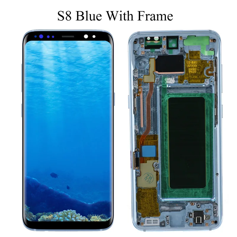 Экран 5,8 ''S8 для SAMSUNG Galaxy S8, сменный сенсорный ЖК-экран G950F G950 с рамкой - Цвет: S8 Blue Frame