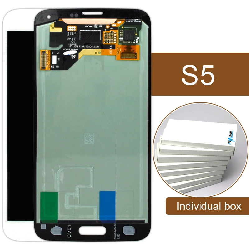 

5pcs 2015 Limited Real Fly Origianl For Samsung I9600 Lcd Sm-g900 Sm-g900f G900 With home button White /black