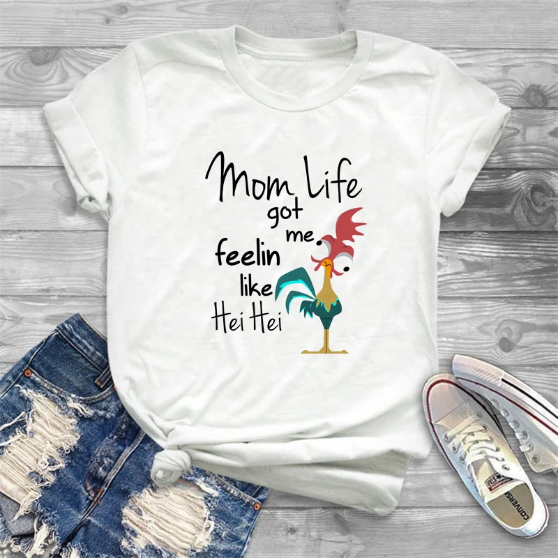 Новая футболка для женщин Mom Life Got Me Feelin Like Hei shirt Moana Shirt Humor Funny printing Women tshirt
