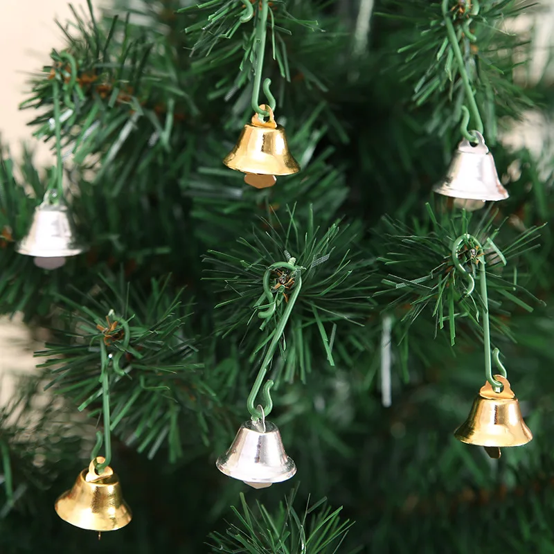 New 10Pcs Metal Christmas Bells Small Bell Jewelry Ornaments Pendants DIY Christmas Tree Bells Christmas Decoration 2*2cm