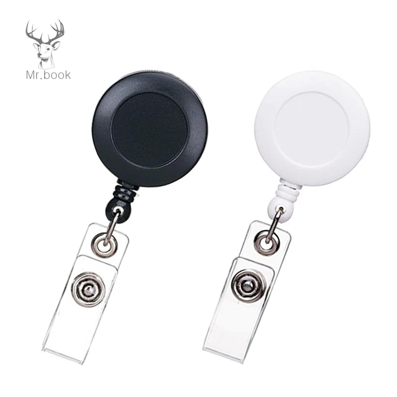 

4pcs Retractable Pull Badge Reel Nurse Doctor Exhibition Pull Key ID Card Name Card Badge Holder School Office Supplies