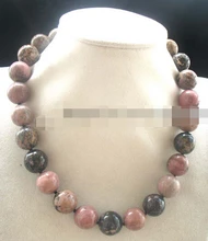 08149 rodonita ronda rosa 16mm collar 17 “naturaleza