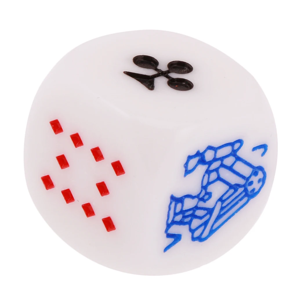 Pack of 10pcs High Quality Acrylic 16mm Six Sided Poker Dice for Casino Poker Card Game Favours
