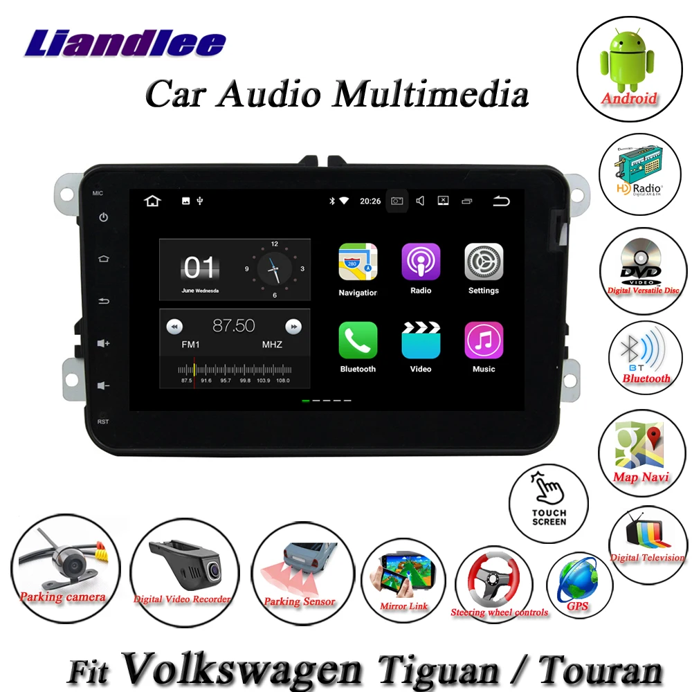 Top Liandlee Car Android System For Volkswagen Tiguan / Touran Radio DVD Player GPS Navi Navigation Wifi Touch Button Multimedia 2
