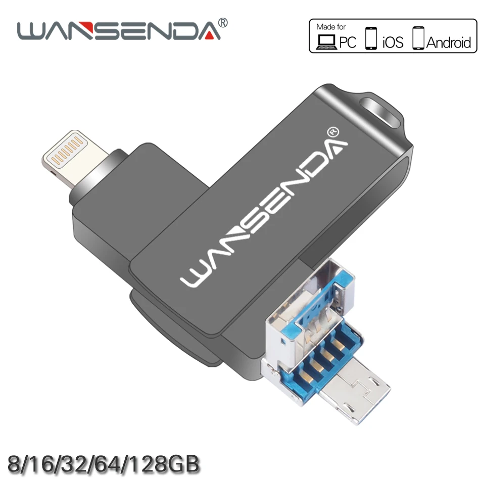 USB флеш накопитель WANSENDA OTG флешка 3 0 8 ГБ 16 32 64 128 флешки Вращающаяся конструкция
