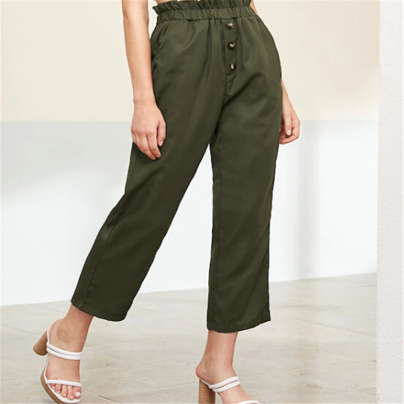 frill high waisted pants