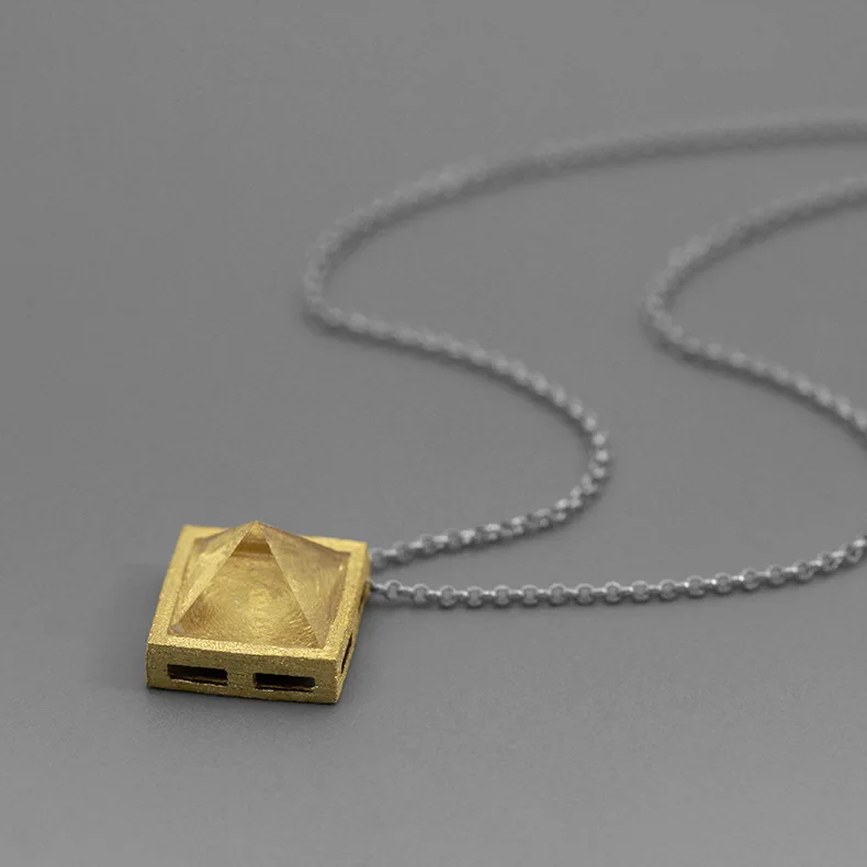 INATURE 925 стерлингового серебра ожерелья с пирамидками Подвески ожерелье из природных кристаллов для женщин ювелирные изделия