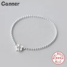 Автоклав модные 925 пробы серебряные браслеты со звездами для Для женщин Простой Маленькая бусина изысканные браслеты для девочек вечерние ювелирные изделия