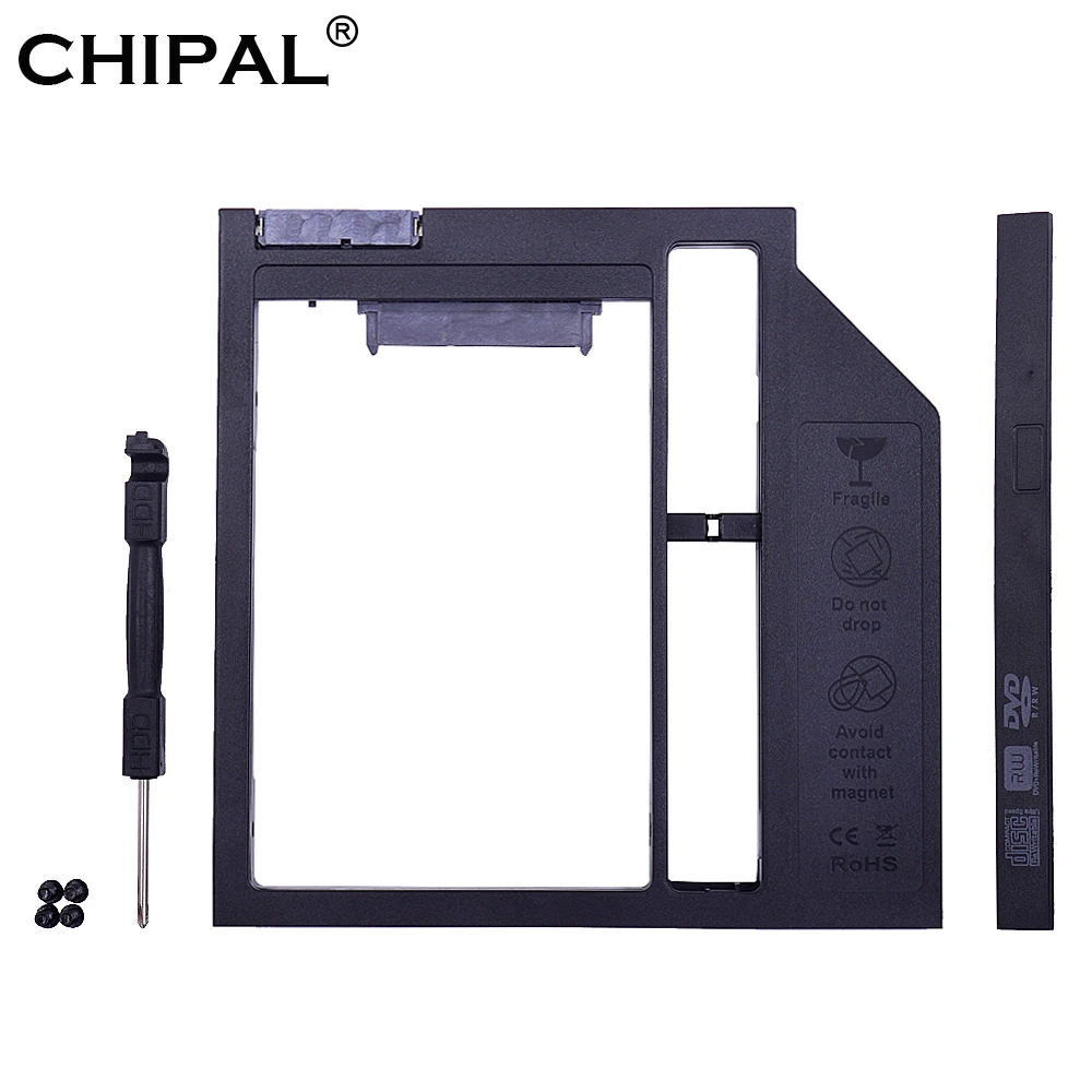 CHIPAL высококачественный пластиковый 2 й HDD Caddy 9 5 мм 22Pin SATA до 13Pin для &quotSSD чехол