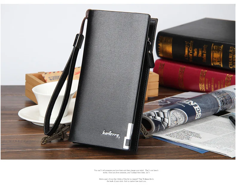 Многофункциональный Большой объемный длинный мужской кошелек, безопасная мужская сумка на молнии для мобильного телефона, 11 карманов для карт, деловой мужской клатч
