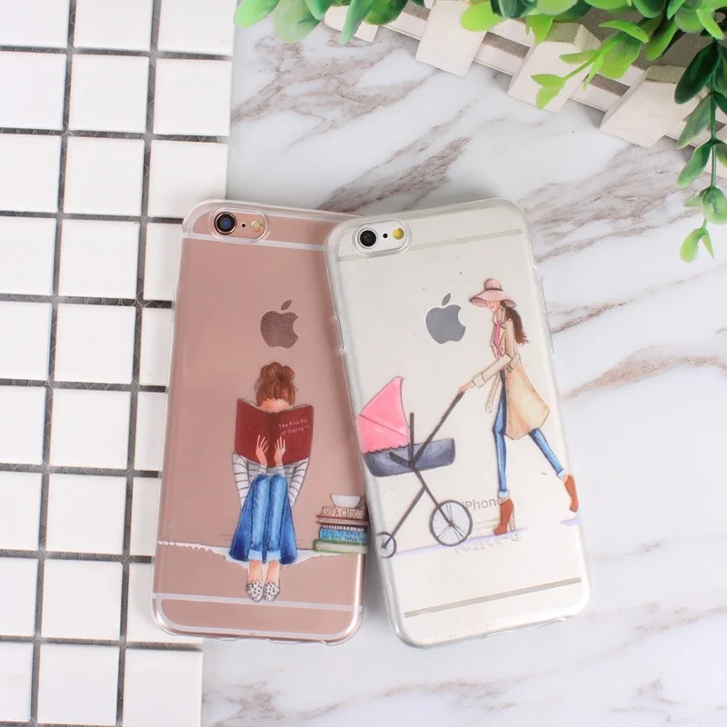 Case for iphone 5s 5 se 6 6s 7 7 plus beautiful girl Phone Cases Funda Cover Coque Clear TPU 14