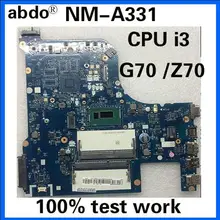 Abdo AILG1 NM-A331 подходит для lenovo G70-70 G70-80 Z70-80 ноутбук материнская плата Процессор i3 4005U/4030U DDR3 тесты работы