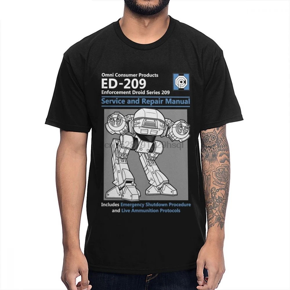 Винтажная Футболка Robocop OmniCorp ED-209 сервис и ремонт ручная футболка отличная с