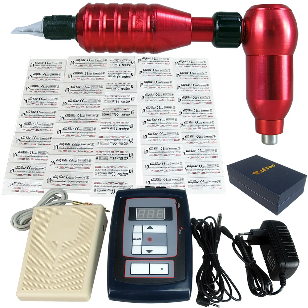 

RCA Interface Tattoo Permanent Makeup Pen Machine Kits TattooFor Tattoo Eyebrow With 50pcs Hark Cartridge Needles power supply
