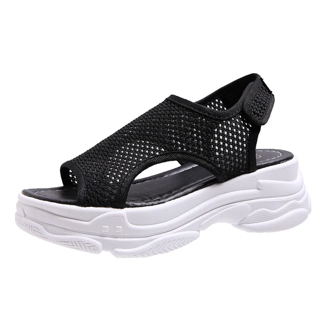 

SAGACE Women Casual Muffin Sole Mid-Heels Flat Open Toe Low To Help Breathable Platform Sandal Thick-Soled Wear-Resistant May 25