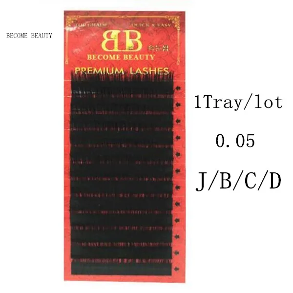 

super quality 12 rows/tray silk eyelash for eyelash extensions 0.05mm 1tray/lot