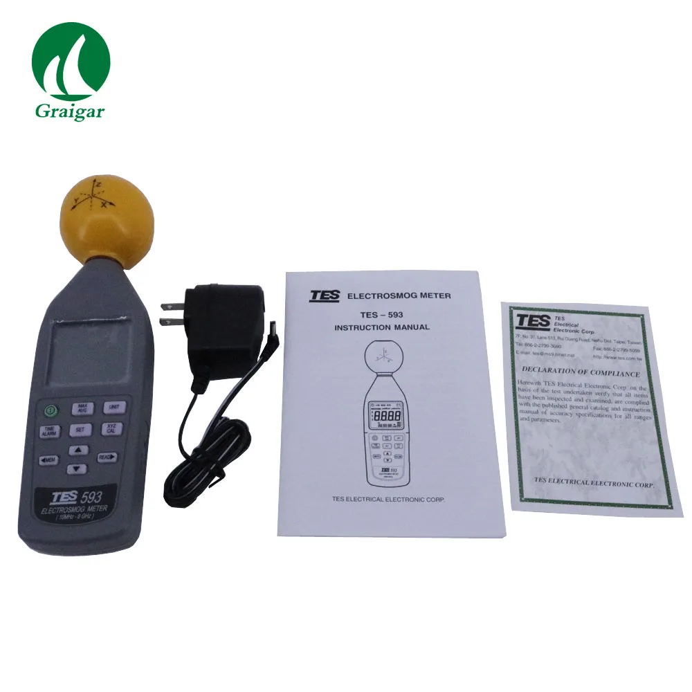 EMF метр TES593 триосевой регистратор данных для измерения изотропных