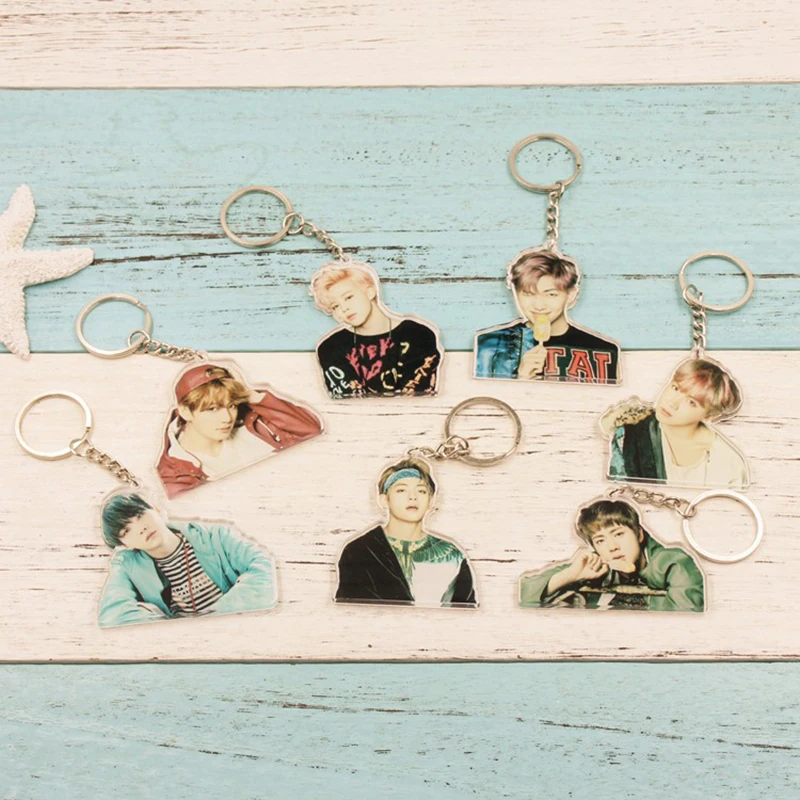

Youpop Kpop WINGS Album Bangtan Boys Acrylic Plastic Key Chain K-pop Key Ring Pendant Keyring Keychain