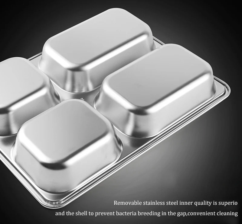 TUUTH 304 Stainless Steel 3 Grids Lunch Box Water Injection Insulation Portable Food Container Box For Kids Picnic Office Worker School B7