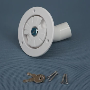 

DWCX White Fresh Water Locking Inlet Hatch Filler Cap With 2 Keys For Caravan Motorhome RV Camper Trailer Cars