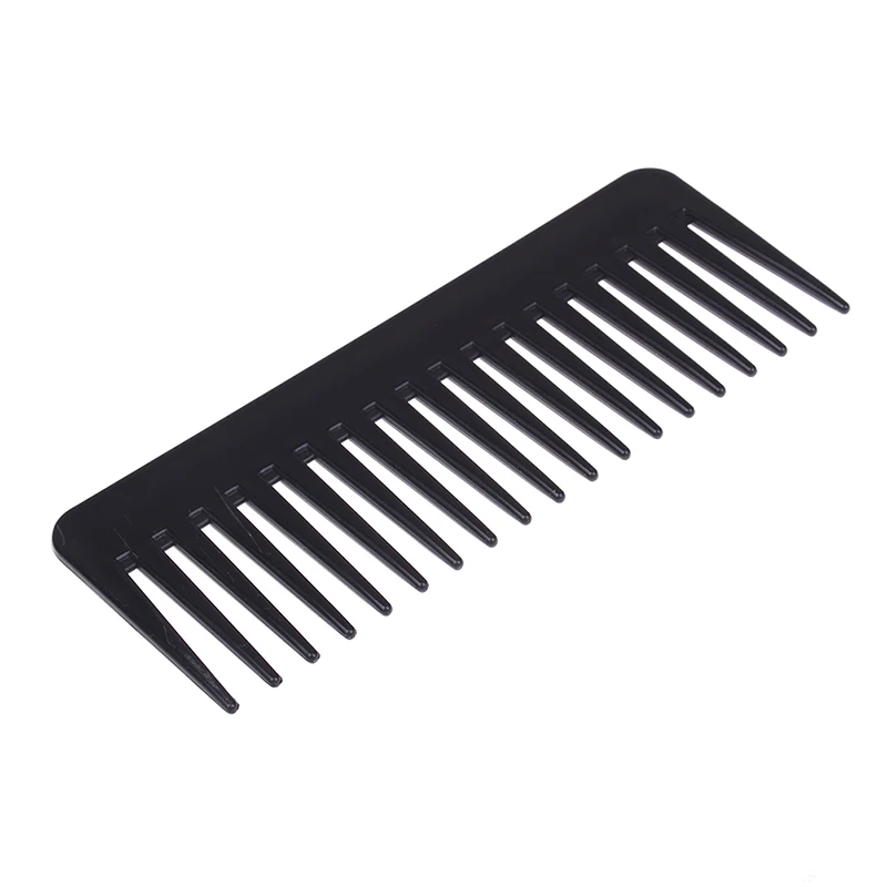 Durable 19 Teeth Wide Tooth Comb Black ABS Plastic Heat-resistant Large Wide Tooth scalp massage comb For Hair Styling Tool