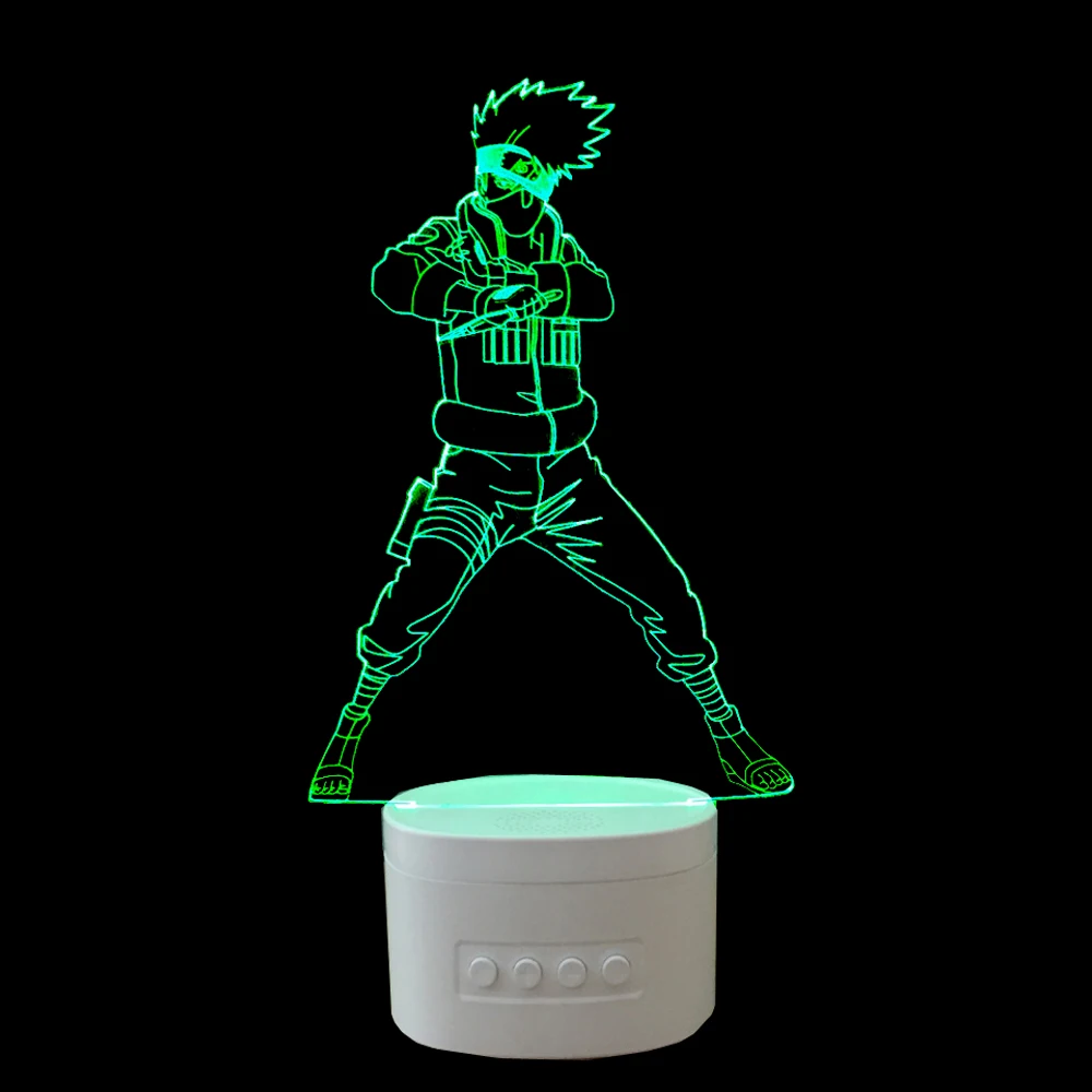 Наруто uuchiha Саске USB аккумуляторная Lampara праздник света bluetooth Динамик 3D музыка