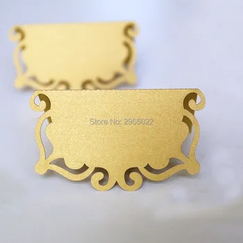 

Set of 50 gold Place Cards,party supplies, Escort table cards, Elegant food tents,table cards