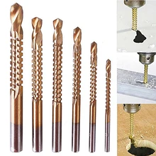 6pcs Professional Titanium Coated HSS Drill Bit Electric Drill Plastic Metal Hole Grooving Drill Saw Carpenter Woodworking Tools 6pcs Professional Titanium Coated HSS Drill Bit Electric Drill Plastic Metal Hole Grooving Drill Saw Carpenter Woodworking Tools