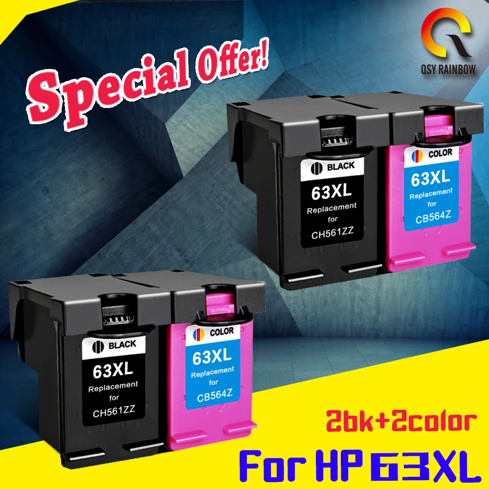 4PK Ink Cartridge for HP 63XL All in One ENVY 4516 4520 4522 4523 4524 ...