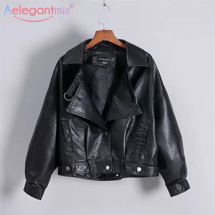 ladies black biker jacket