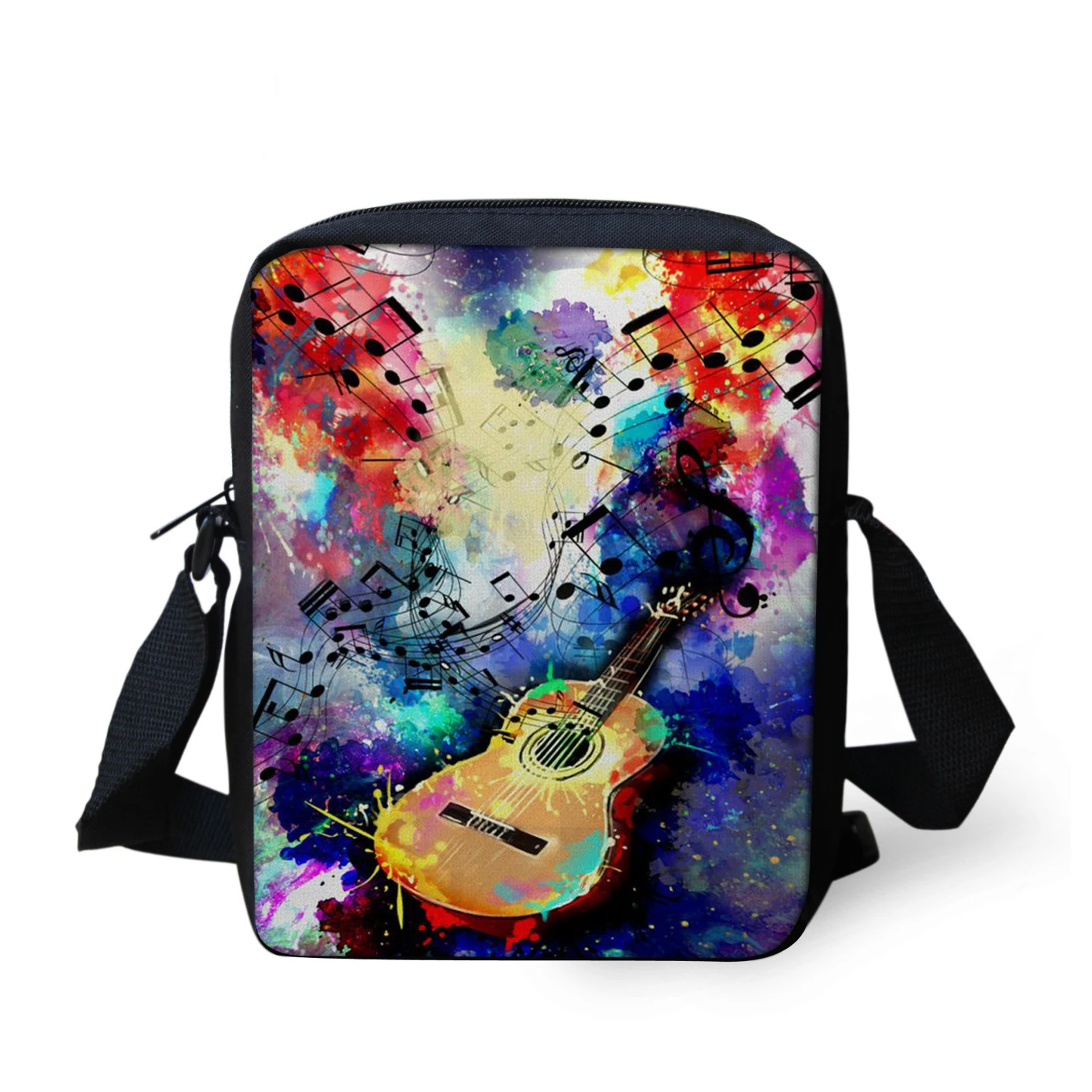 

Guitar Women Handbg Cartoon Pink Music Printing Cross Body Bag For Children Girls Boy Small Travel Purse With Zipper