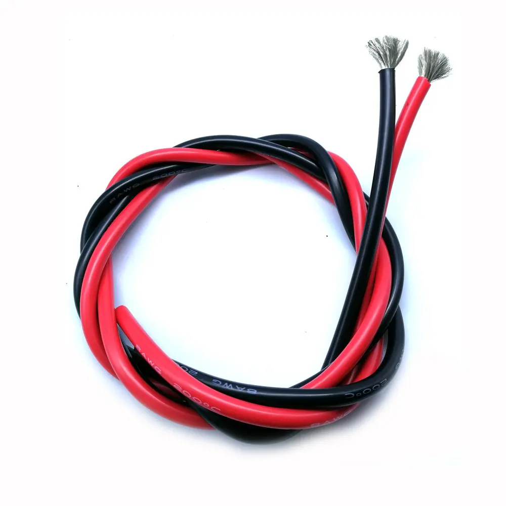 8 AWG 8.367mm2 Электрический провод кабель 3 метра [1,5 м черный и 1,5 м красный] нити луженой медной проволоки быстро припой