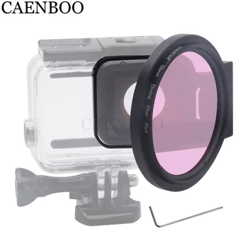 

CAENBOO Action Camera Lens Filter Go Pro Hero 5 6 Purple+Adapter Ring 58mm For GoPro Hero5/6/2018 Housing Case Black Diving