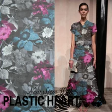 LEO& LIN черная слива шелк шифон тонкий свет через Весна и лето ткань юбки платья(1 метр