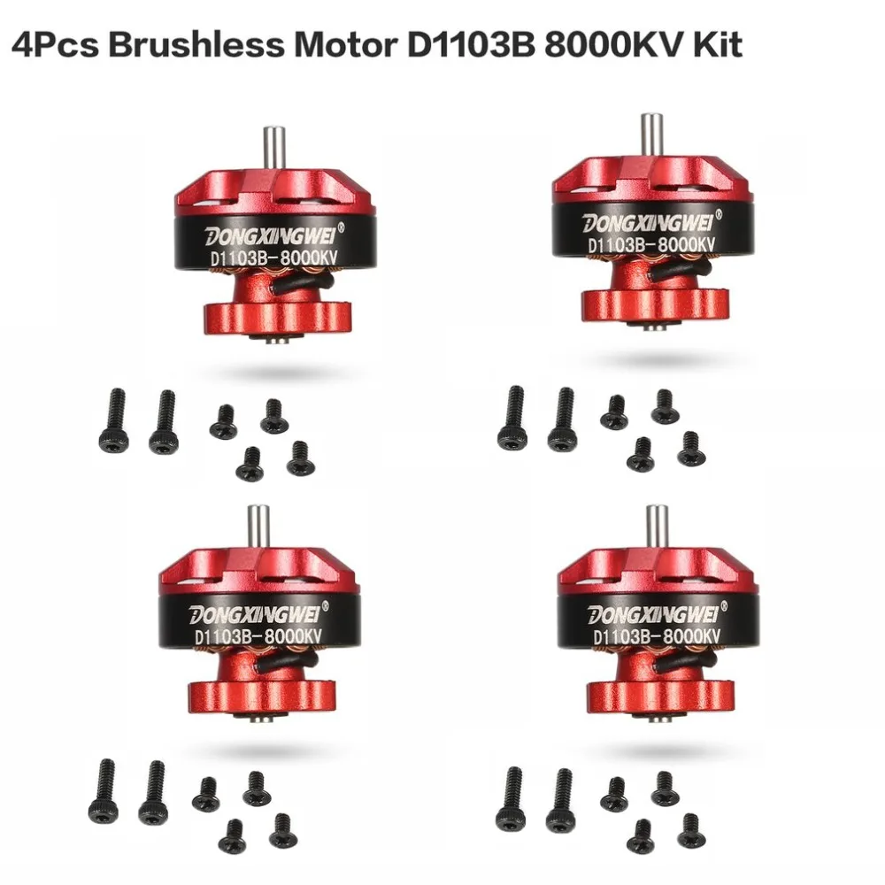 

4Pcs Racing Edition 1103 D1103B 8000KV 1-3S Brushless Motor For 50-100 RC Drone FPV Racing