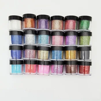 

24 Colors/lot Laser Powder 3D Nail Art Nails 3d Charms DIY Nail laser dust Decoration Laser reflective sequins fine Powder