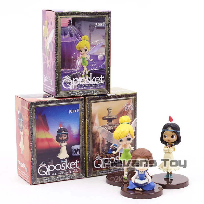 Дешево Q Posket символов Petit vol.8 принцесса Тинкер Белл Тигровая Лилия Bella ПВХ Цифры игрушки куклы для подарок для девочек 3 шт. компл.