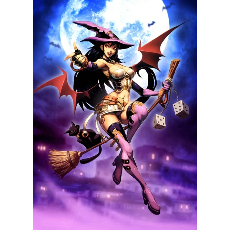 

3d Diamond Painting Cartoon Picture of Rhinestone Cross Stitch "Witch" Mosaic 5D Diy Diamond Embroidery Wall Decor