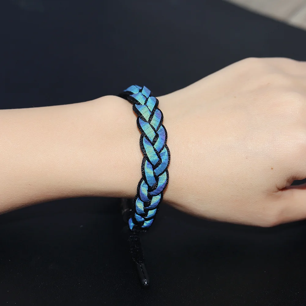 

Handmade Woven Shoelace Color Changing Bracelet Wax Rope Ethnic Wind Couples Hand Rope Bracelet Women Men Girl Boys Jewelry