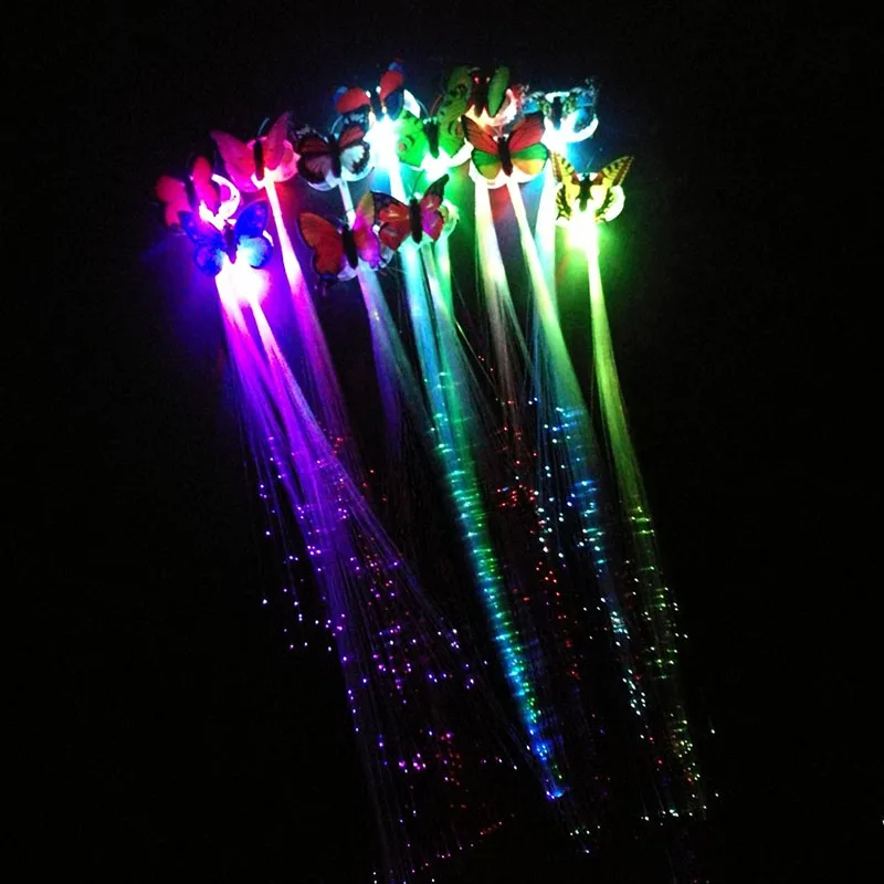 

Hair Braided Clip Colorful LED Glowing Flash Wigs Hairpin Show New Year Party Christmas Decor Supplies @LS