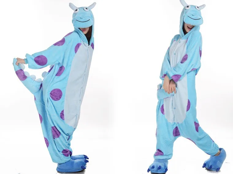 Зимние теплые флисовые куртки с капюшоном и рисунком из аниме Monsters Inc Чехлы для