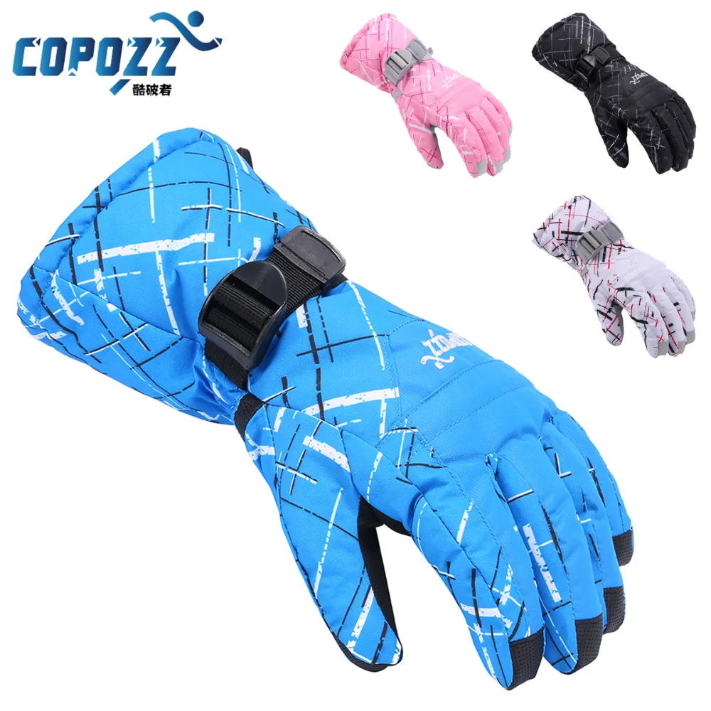 Image Copozz Brand Men Women Skiing TPU Waterproof Bag Ski Gloves Motorcycle Winter Snowmobile Snowboard  Gloves Warm Thick Gloves