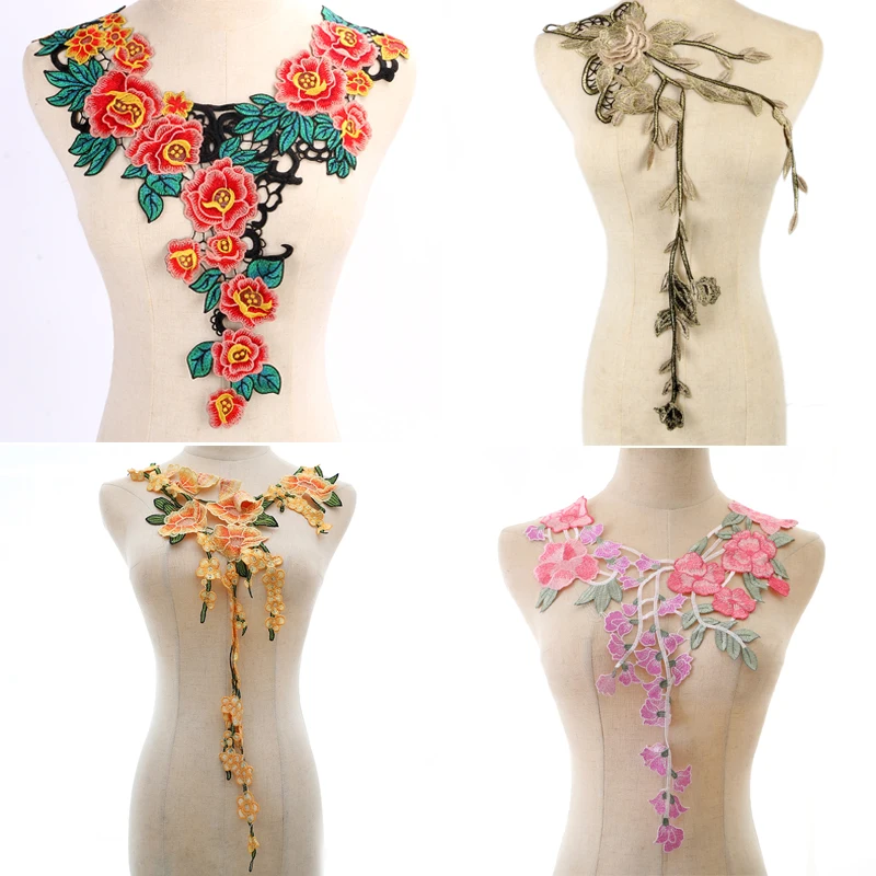 

Embroidered Lace Neckline Collar Applique Motif Venise Scrapbooking Embellishment Trimming Patches Sewing Accessories