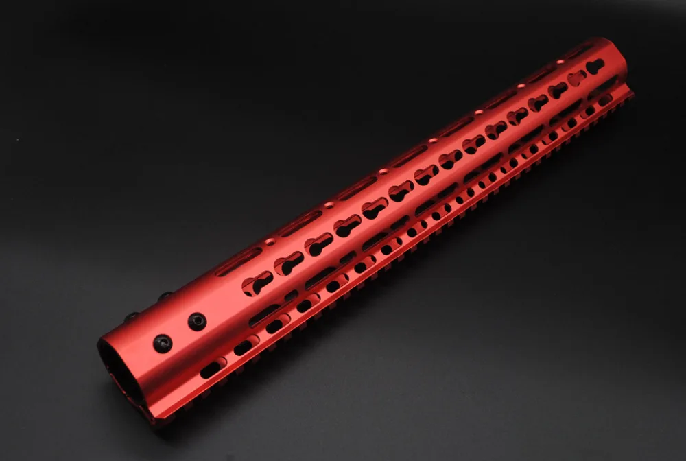 TriRock 7 ''9'' 10 ''12'' 13,5 ''15'' Длина красный Свободный поплавок рейку Keymod Handguard со стальной бочкой Гайка подходит AR-15